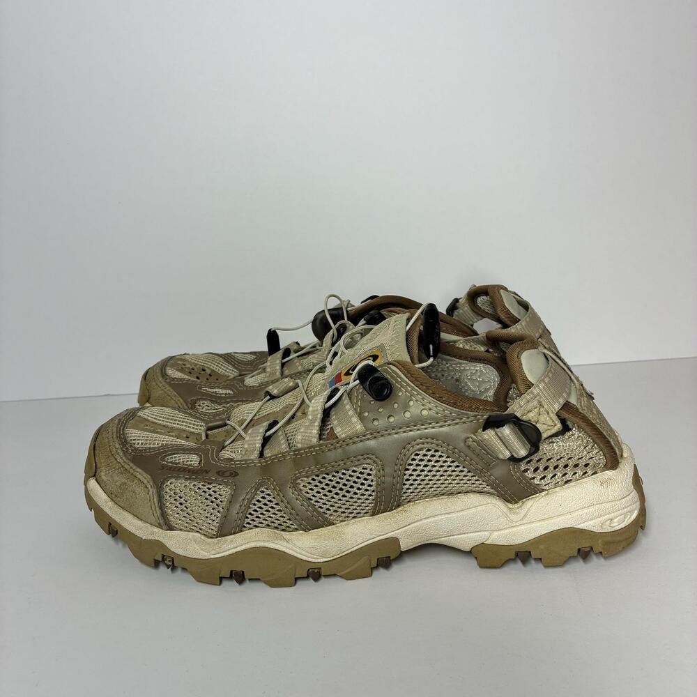 Salomon Sandals Womens Size 8 Beige Mesh Contagrip Trail Water Hiking Outdoor